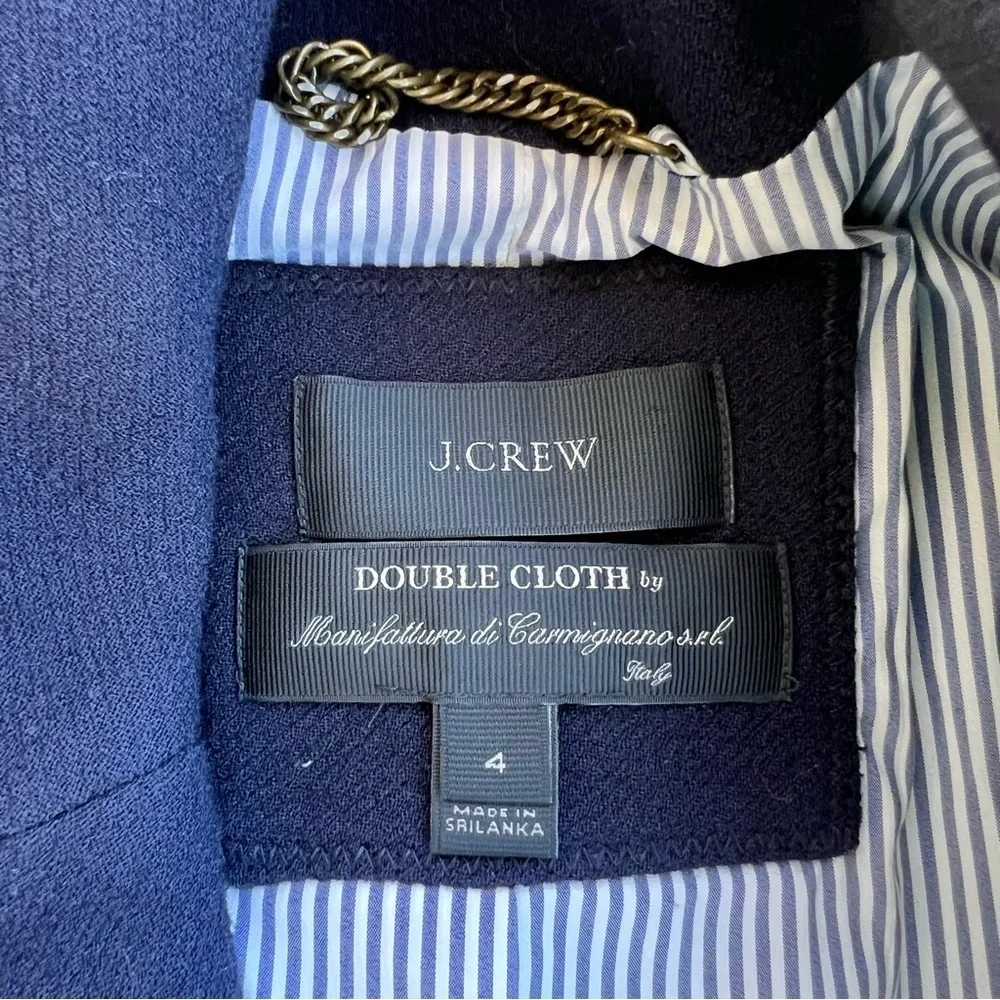 J.Crew Double Breasted Pockets Pea Coat Navy Blue Women Size 4